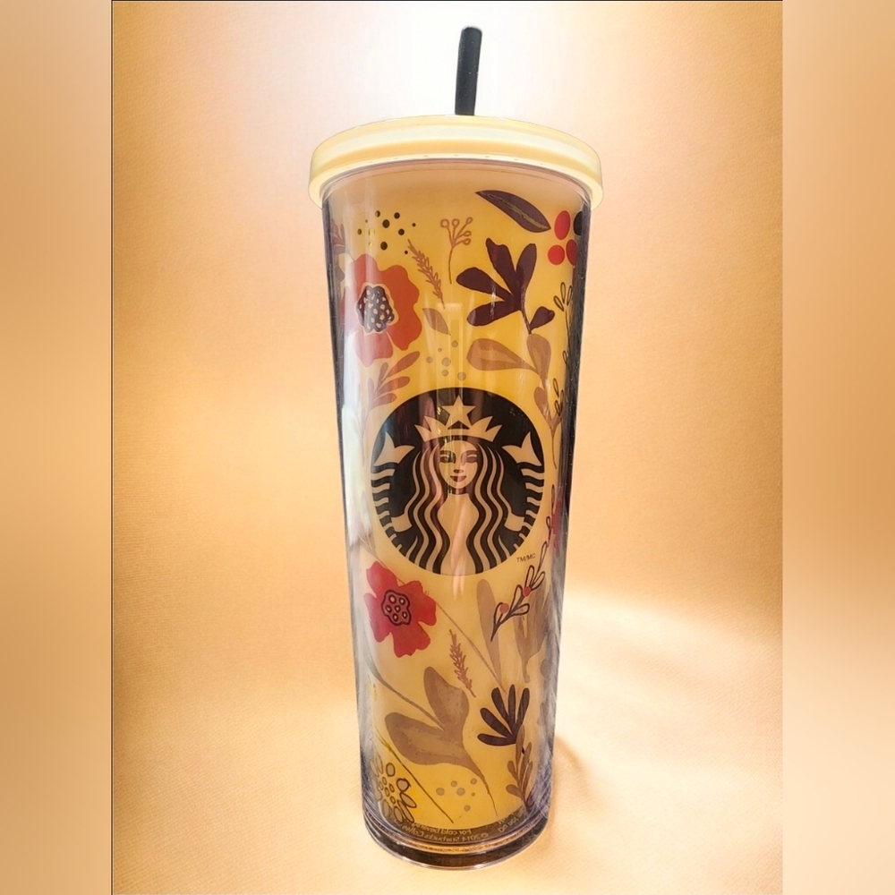 Starbucks Rare Venti Cold Cup 2014 Floral Harvest CollectionNWT COLLECTIBLE ITEM - Picture 2 of 7